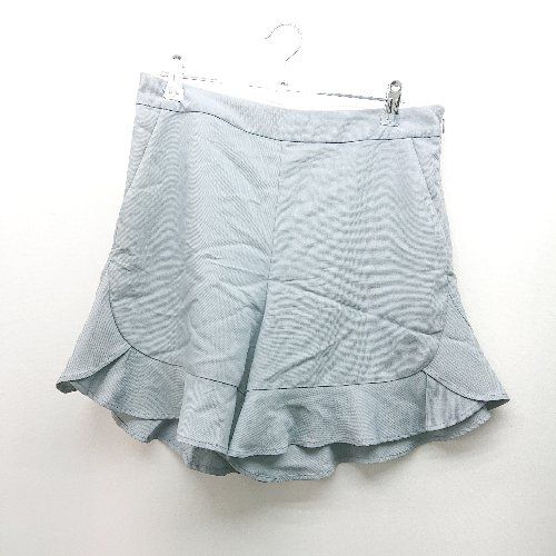 ◇ Ray BEAMS レイ ビームス 無地 フリル サイドファスナー ショートパンツ サイズ1 ブルー レディース E 【1310050027704】