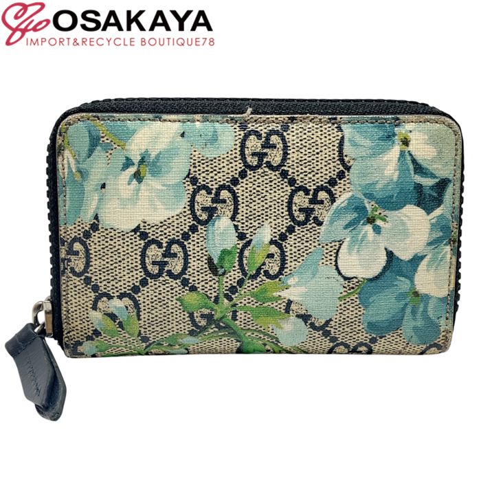 GUCCI グッチ GGブルームス コインケース カードケース ミニ財布 ブルー PVC コンパクトウォレット 財布 レディース ユニセックス ブランド 410220
