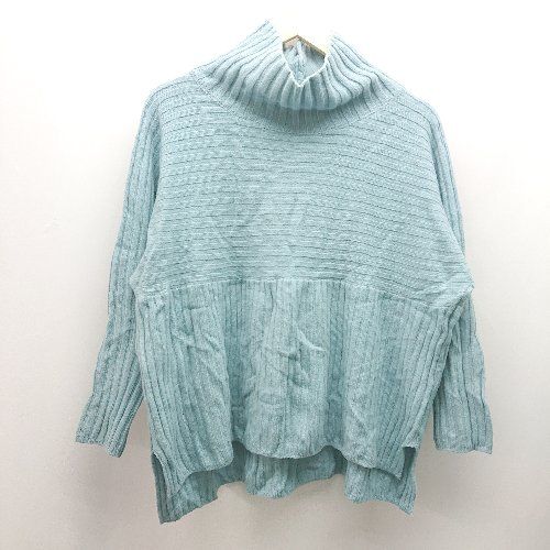 ◇ sonny label セーター タートルネック サイドスリット プルオーバー 長袖 ニット サイズFREE ブルー レディース E 【1310050043414】