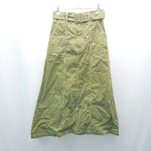 ◇ ◎ CIAOPANIC ウエストゴム ステッチ ストレッチ 春夏物 ロング丈 タイト スカート サイズF グリーン レディース E 【1310130003581】
