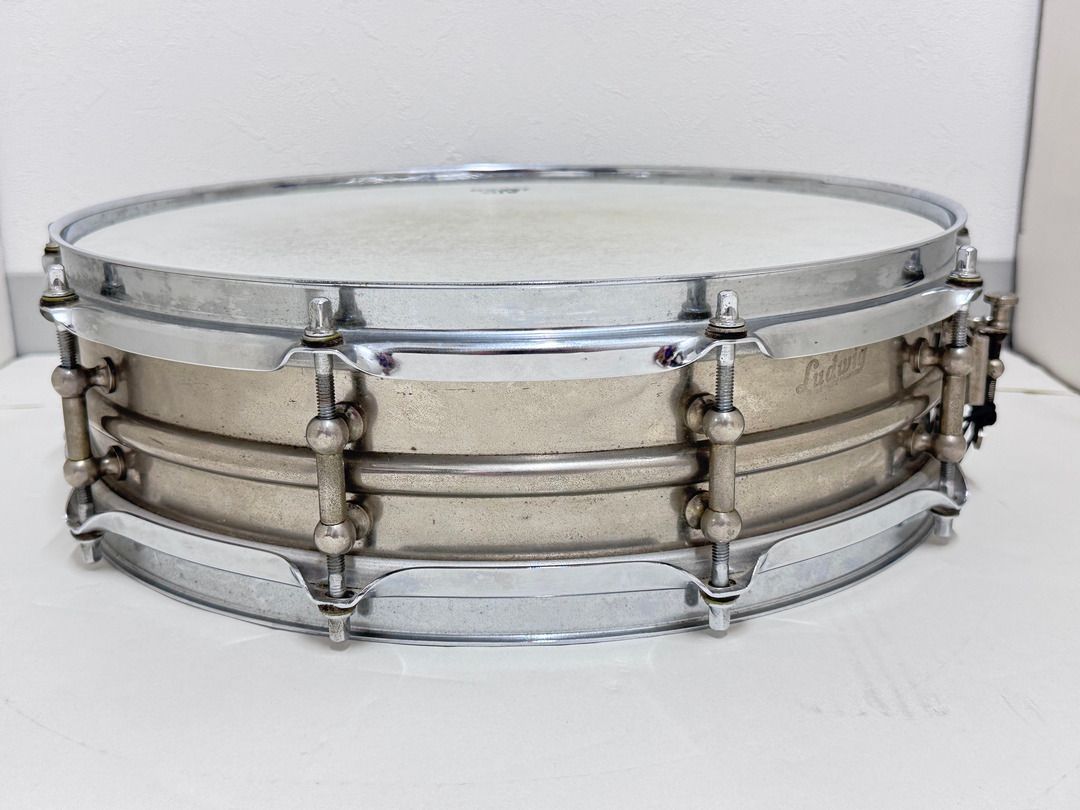 VINTAGE LUDWIG 1920s ニッケルオーバーブラス 10穴 14x4 N.O.B