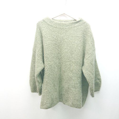 ◇ JEANASIS ジーナシス オーバーサイズ リブ スリット 長袖 ニット サイズF カーキ レディース E 【1310130009927】