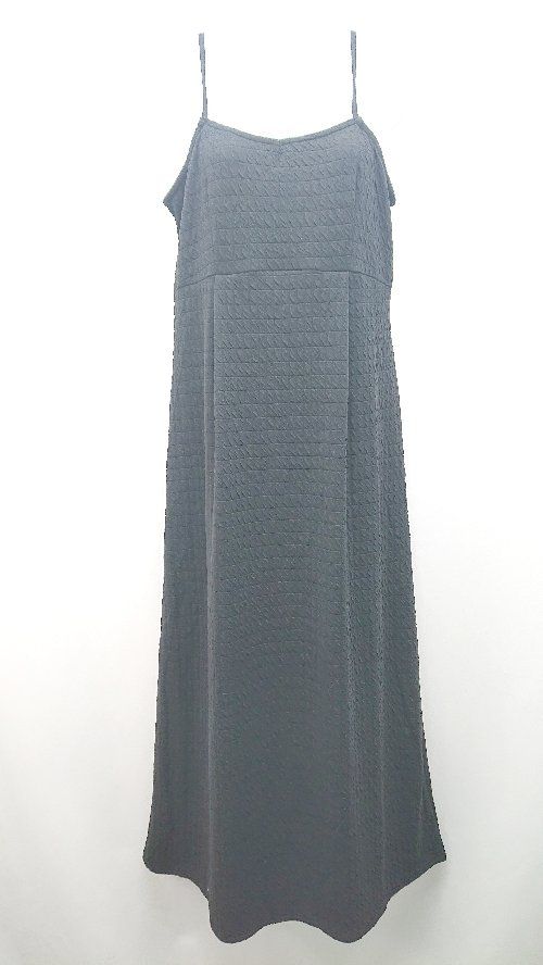 ◇ w closet ダブルクローゼット 無地 バックリボン ストレッチ ロング ワンピース サイズF ブラック レディース E 【1310130008937】