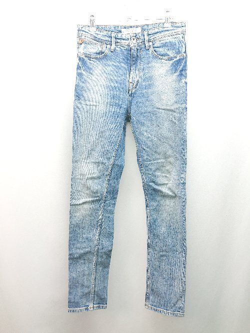 ◇ ZARA ザラ 無地 ウォッシュ加工 ストレート デニムパンツ サイズ38 インディゴ レディース E 【1310130013382】