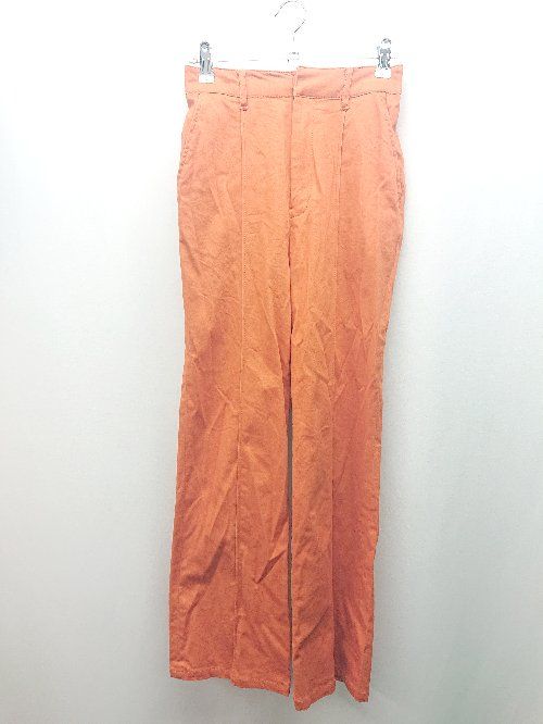 ◇ LEPSIM レプシィム ストレッチ性 ビキモウ センタープレス 綺麗め セミフレアパンツ サイズS オレンジ レディース E 【1310130012941】