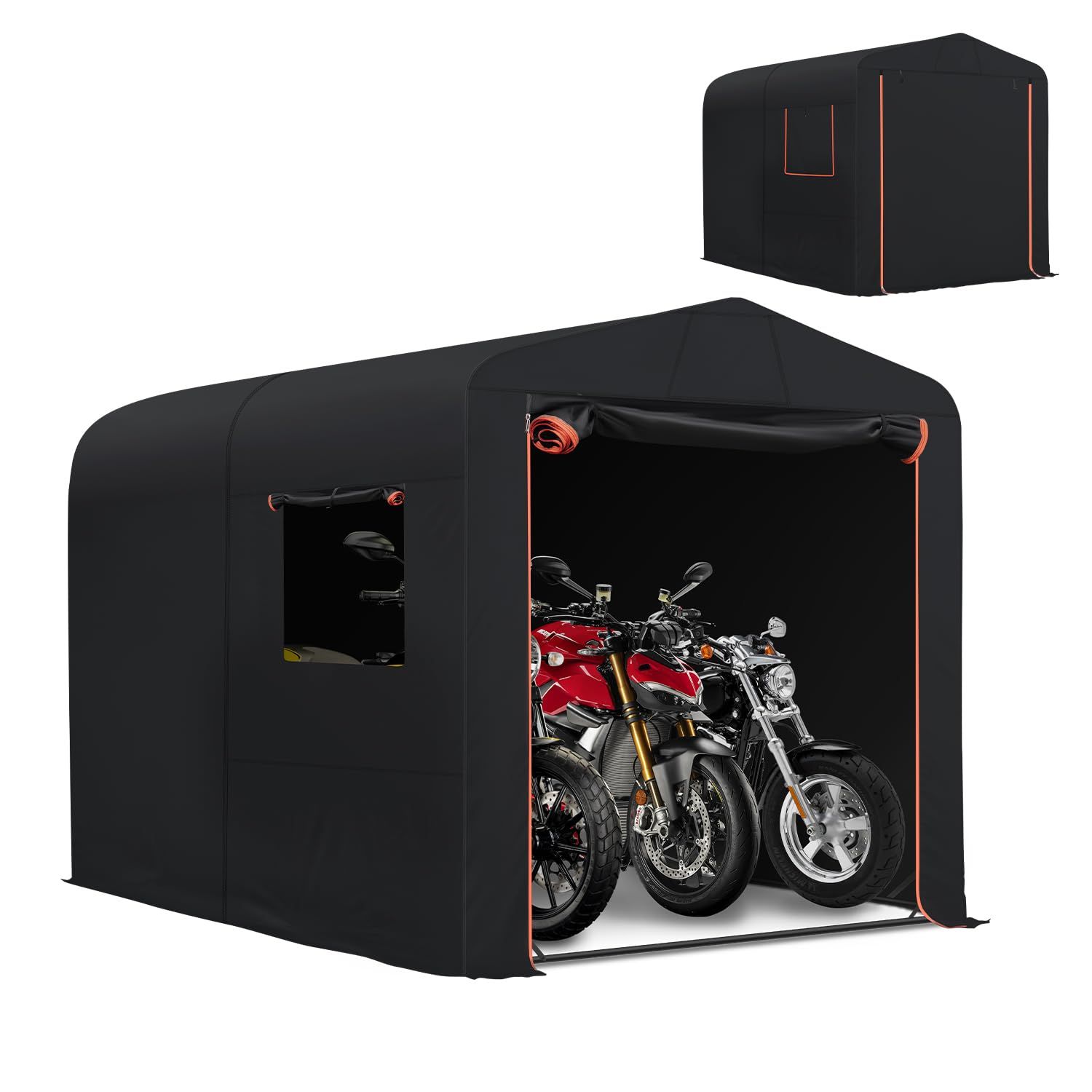 【新品】【Lサイズ】Mozan サイクルポート サイクルハウス バイクガレージ 大型バイク 3台用 バイクシェルター バイクテント 自転車置き場 自転車テント 家庭用 物置 収納 屋外簡易 車庫 防水 日よけ (Lサイズ:210×250×19 68df0bda