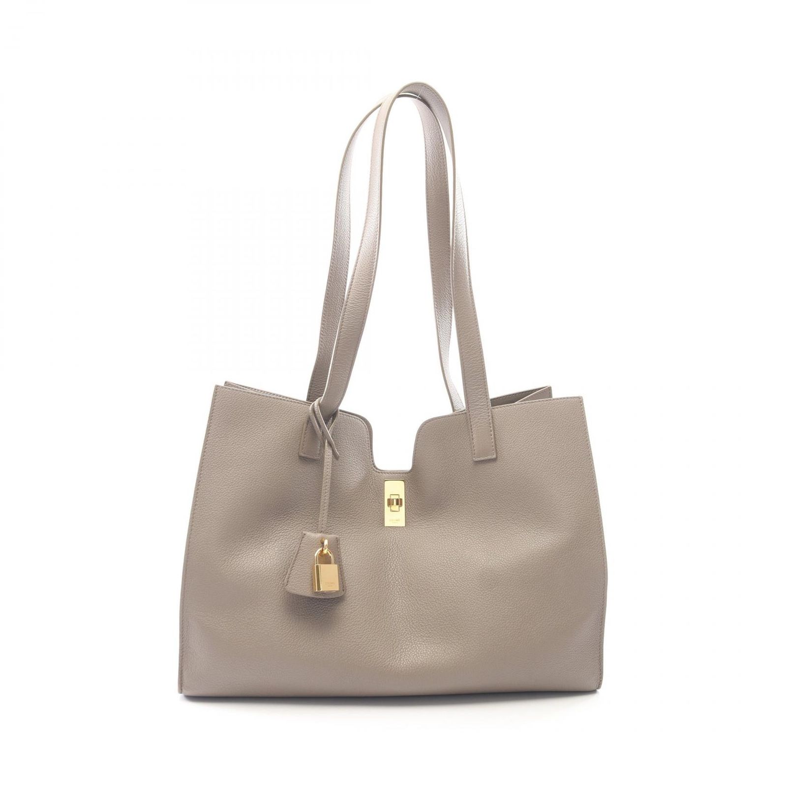 セリーヌ CELINE トートバッグ カバ 16 セーズ 112583 EZU グレージュ レザー カバ 16(セーズ) レディース Used A
