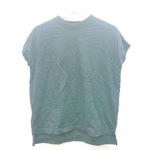 ◇ SHELTECH ラウンドネック 無地 シンプル 半袖 Tシャツ サイズF ブラック レディース E 【1310130016222】