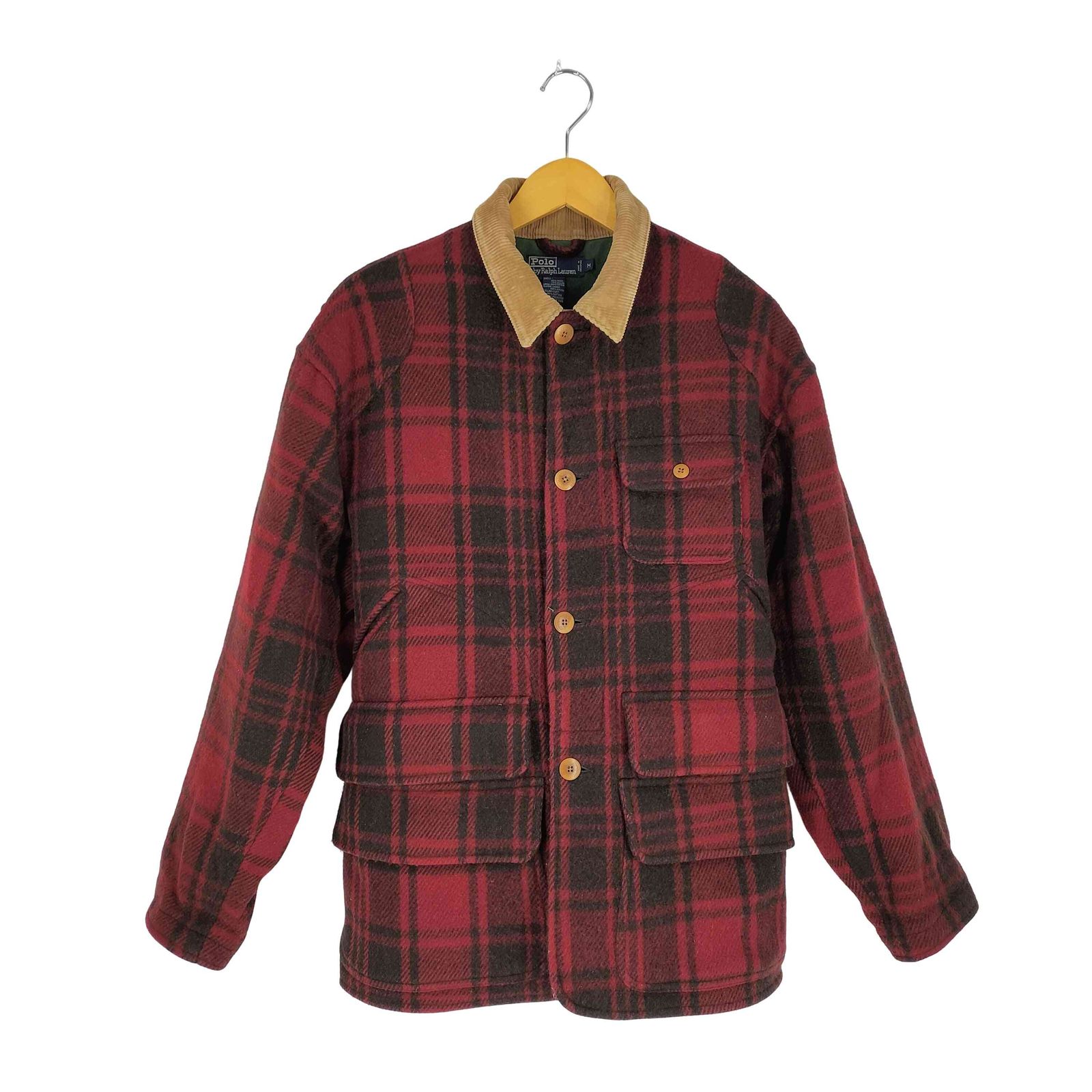 ポロバイラルフローレン Polo by RALPH LAUREN 90S 襟コーズ バッファローチェック ウールハンティングジャケット メンズ import：M