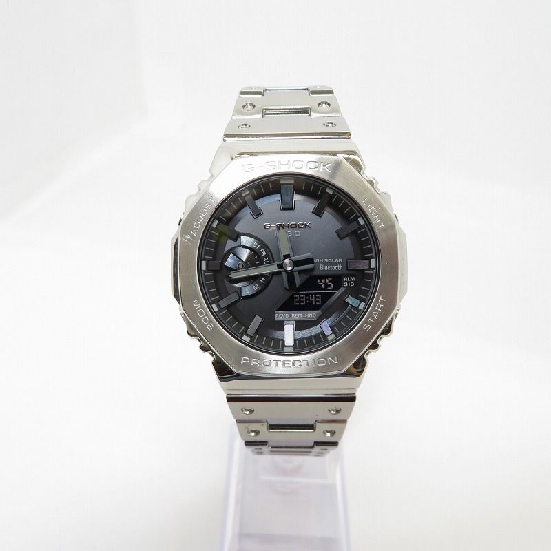 【瀬戸大橋店】 中古 G-SHOCK | ジーショック 腕時計 アナデジ電波ソーラー FULL METAL GM-B2100D-1AJF シルバー 【131】