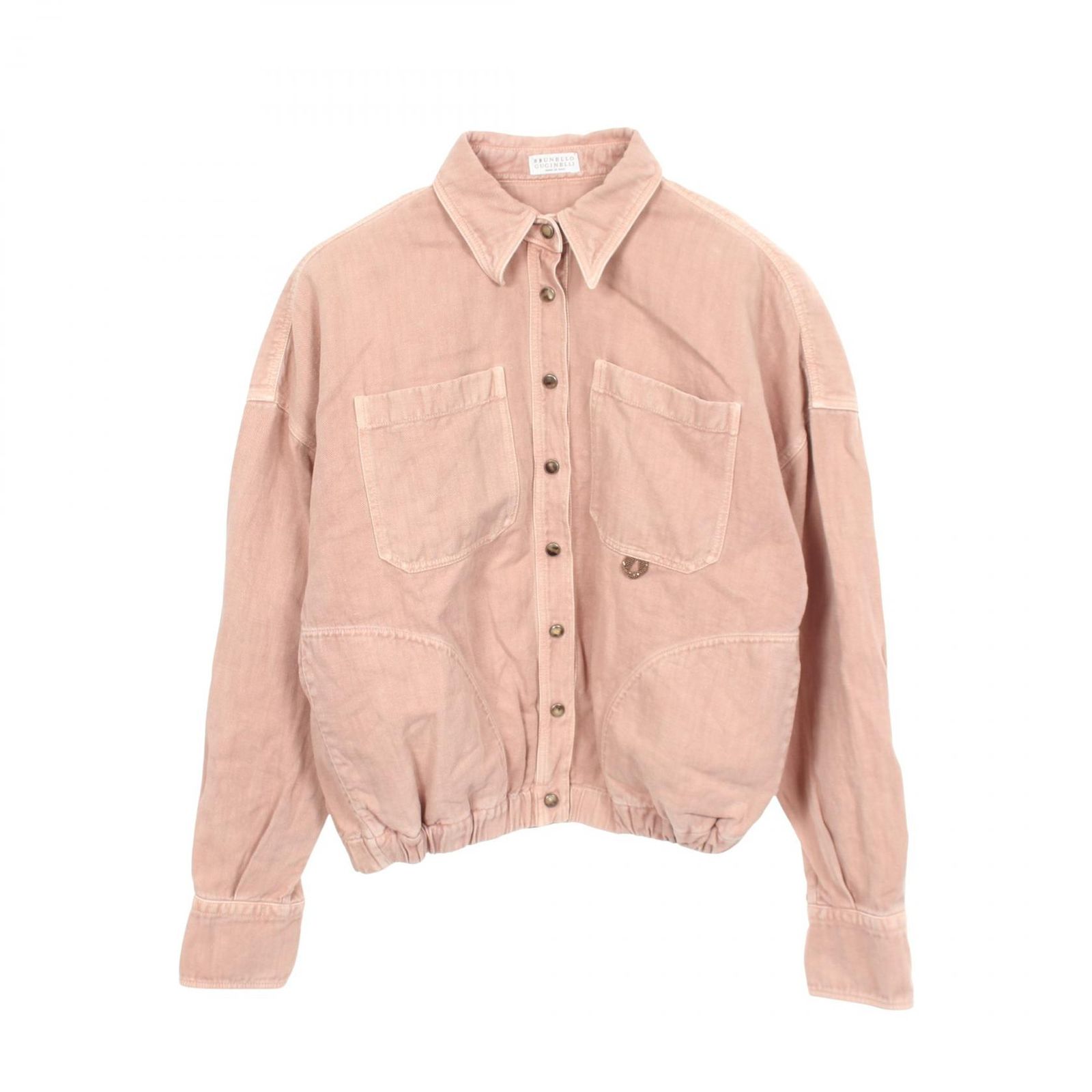 ブルネロクチネリ Brunello Cucinelli シャツ ピンク ファブリック シャツジャケット レディース Used A