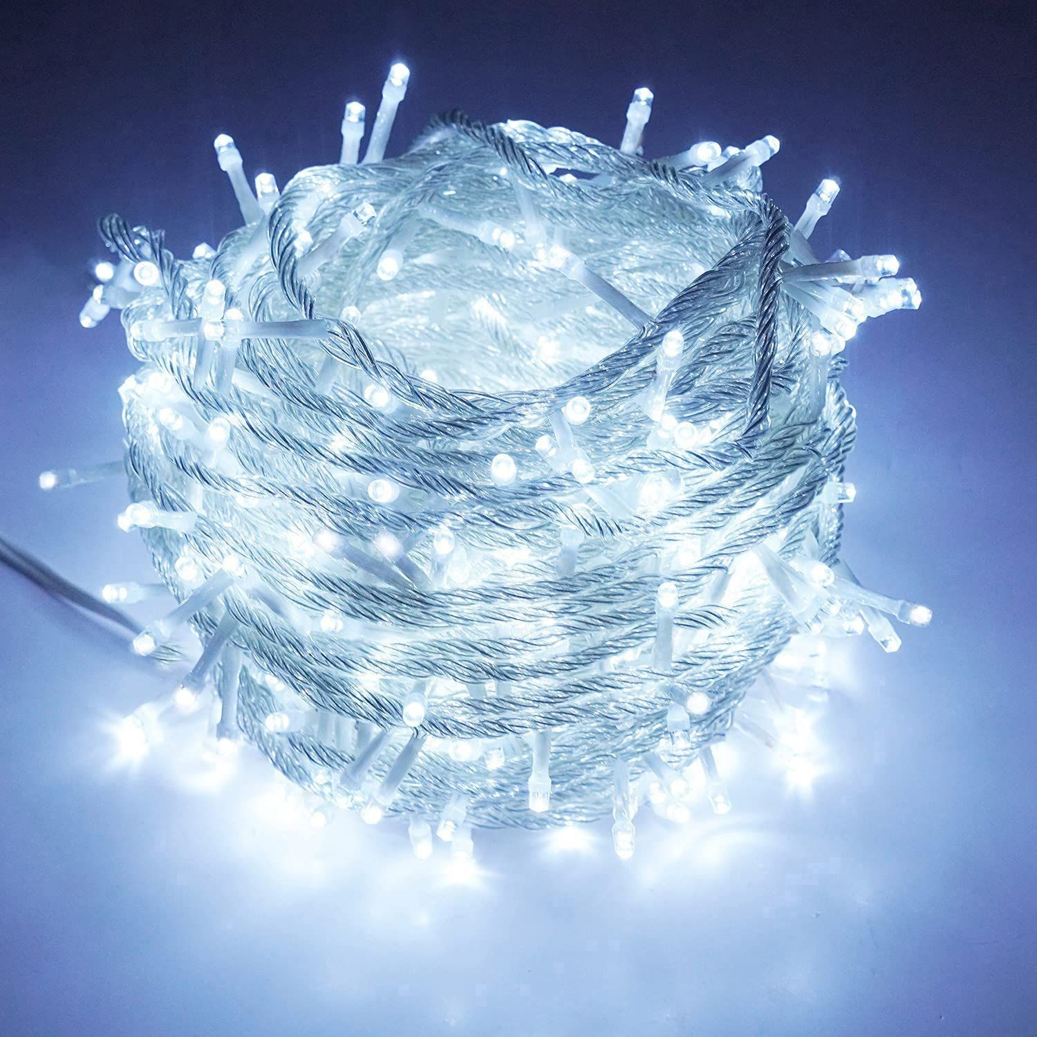 Freesun LEDイルミネーション ライト 500球 30m クリスマス 飾り LED電飾 8パターン 複数連結可 防水 クリスマスツリーライト ホワイトの発光 国内発送 9e1b7374