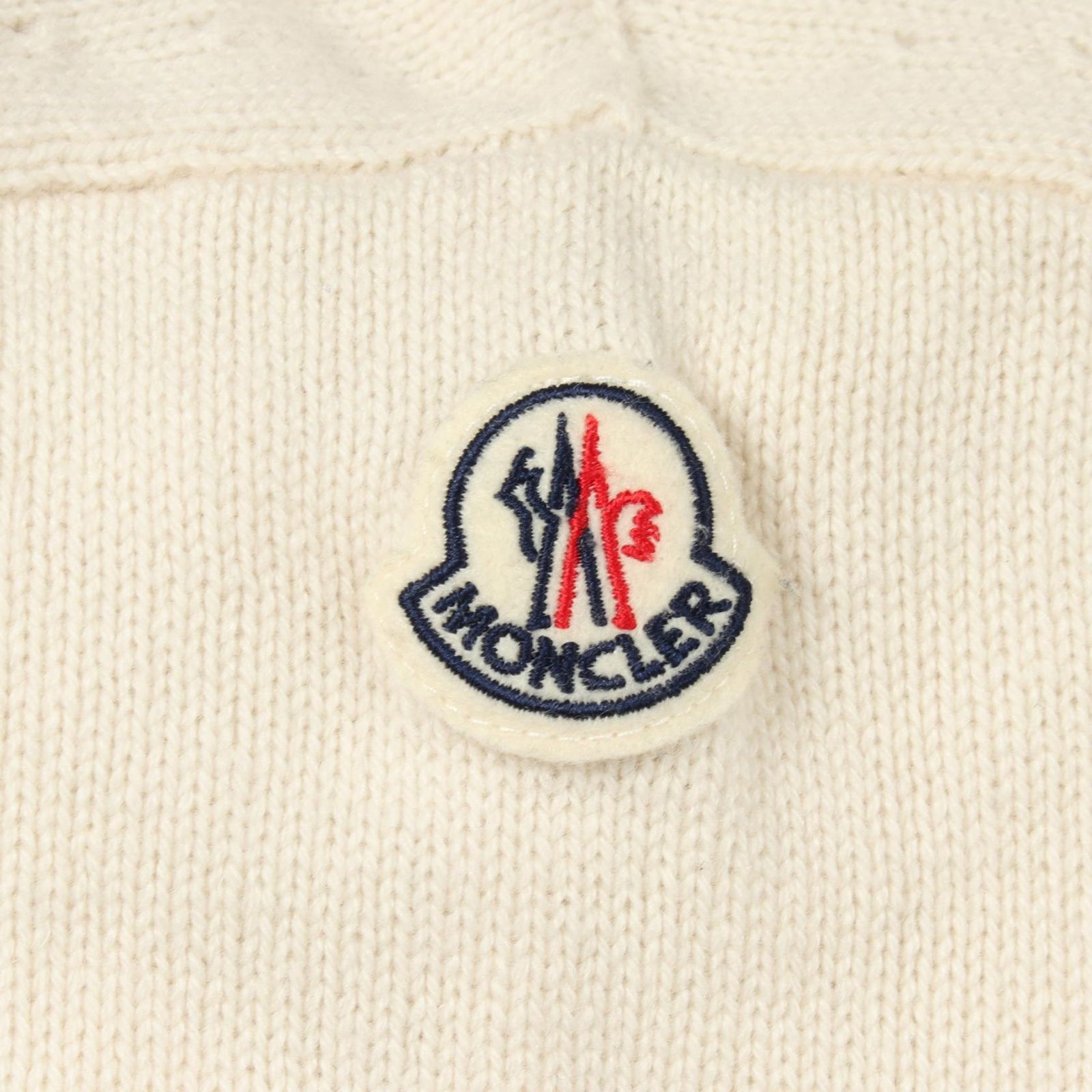モンクレール MONCLER ニット タートルネック ロゴ 9F00012 アイボリー 