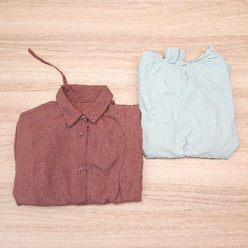 ◇ 《 GU ジーユー まとめ売り2点セット サイズS 無地 シンプル ワンピース ブラウス レディース 》 E 【1310130019377】