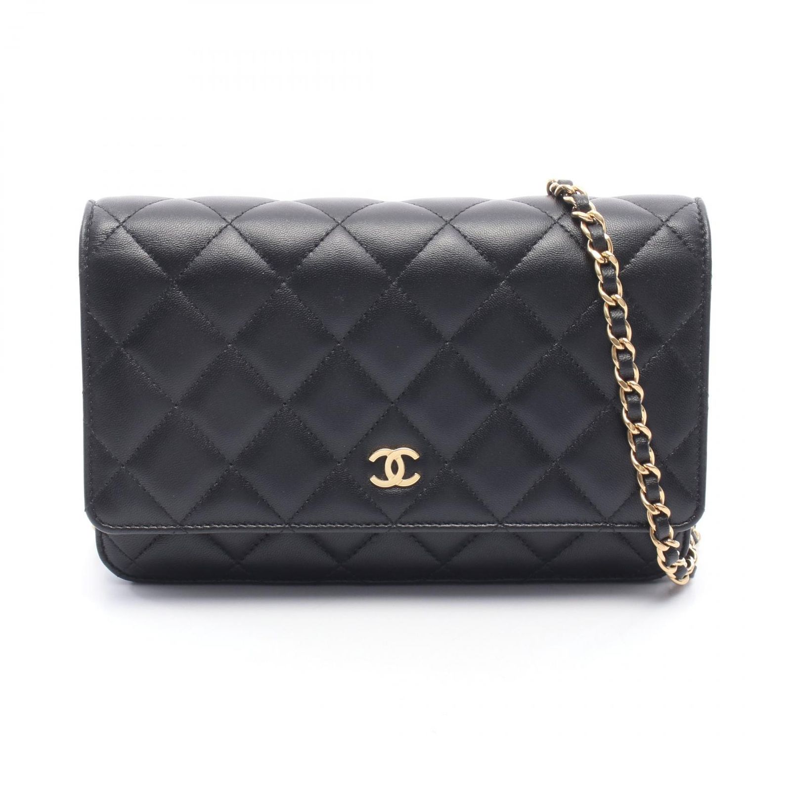 シャネル CHANEL ショルダーバッグ マトラッセ ブラック ラムスキン(羊革) マトラッセ チェーンウォレット レディース Used A