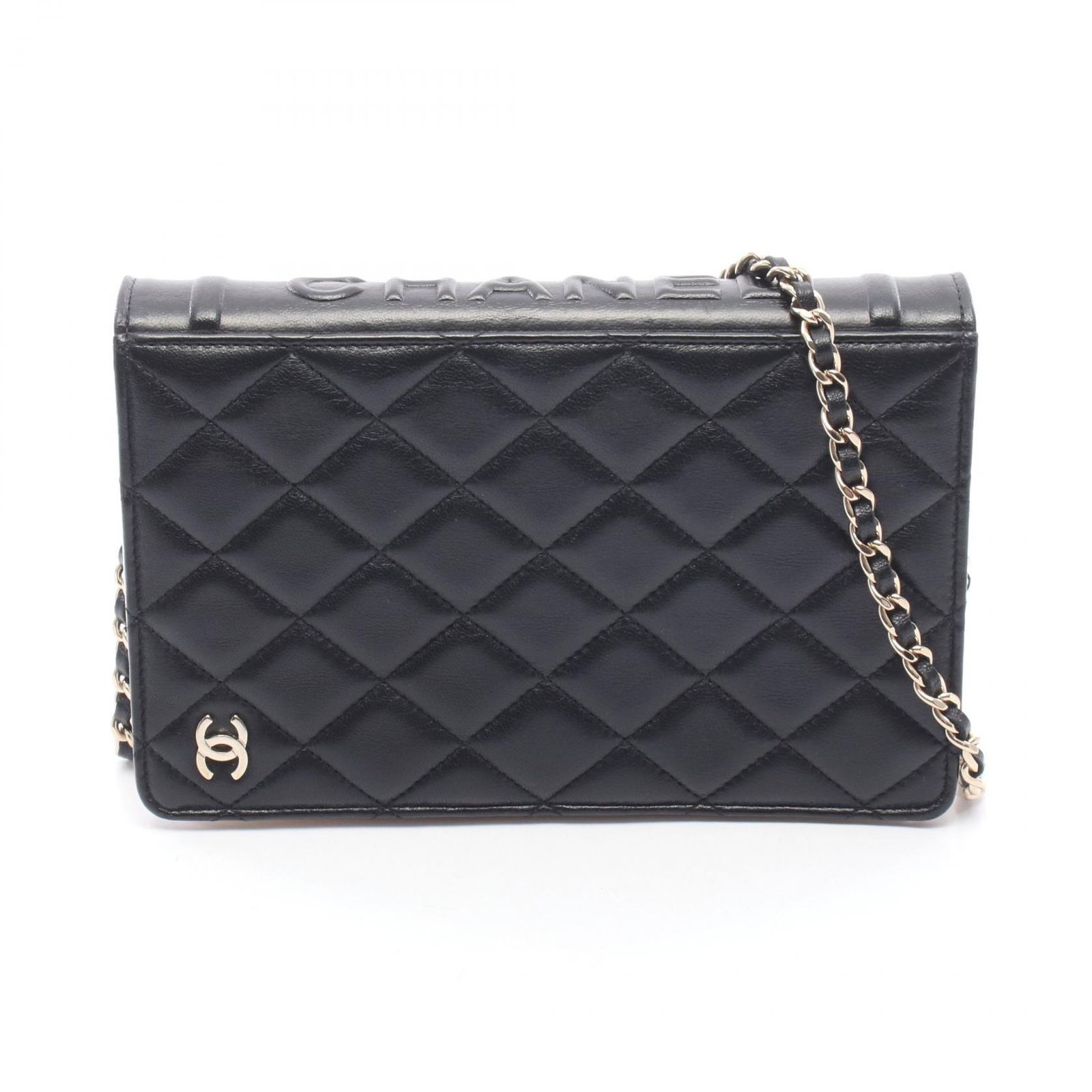 シャネル CHANEL ショルダーバッグ BOOK マトラッセ AP2952 ブラック/ホワイト ラムスキン(羊革) マトラッセ BOOK チェーンウォレット レディース Used B