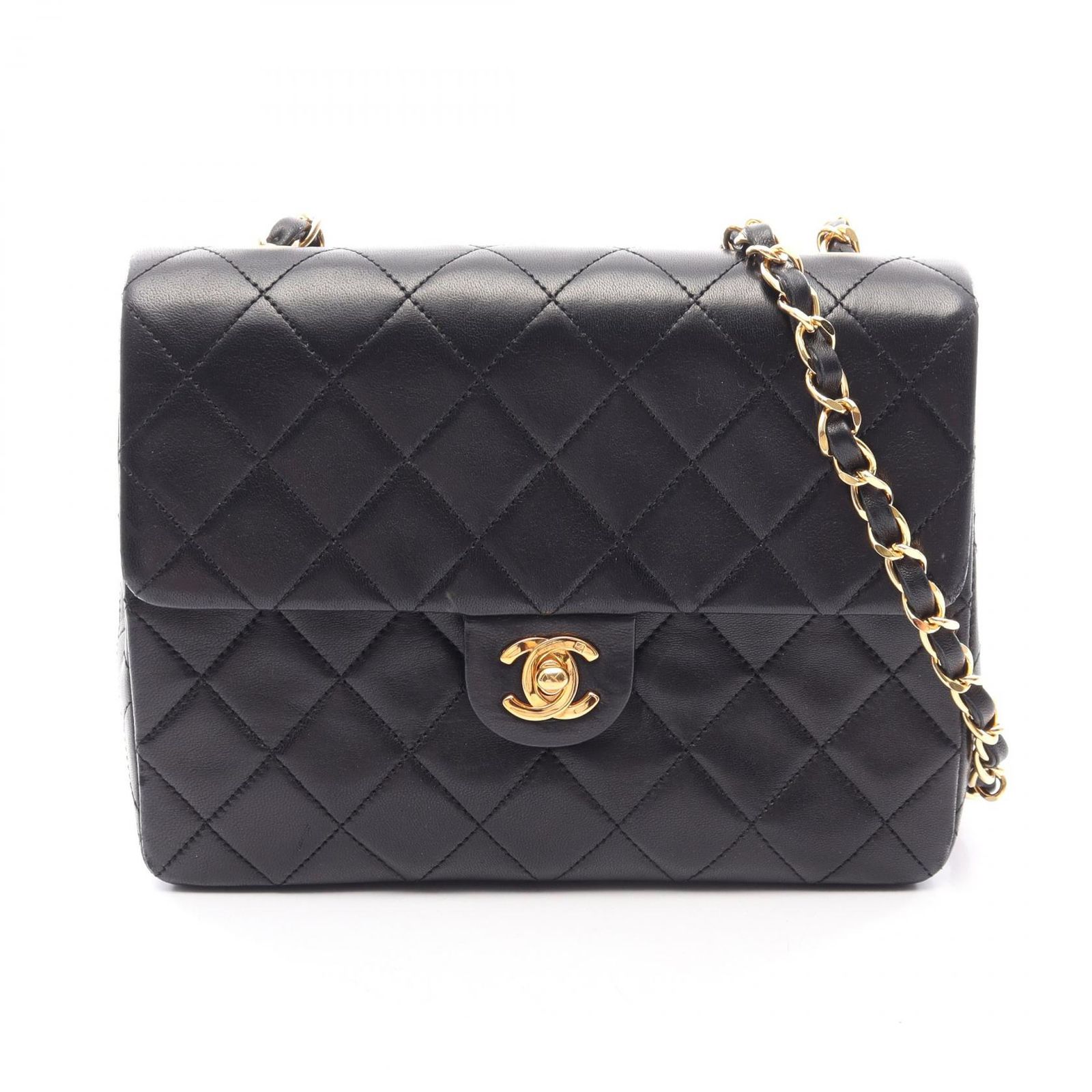シャネル CHANEL ショルダーバッグ ミニマトラッセ20 ブラック ラムスキン（羊革） ミニマトラッセ チェーンショルダー レディース Used A