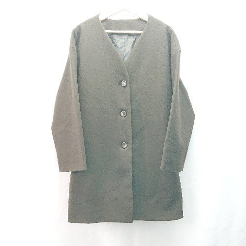 ◇ moment+ 冬物 厚手　ノーカラー ア
2000
ウター 長袖 コート サイズM ブラウン レディース E 【1310130023190】