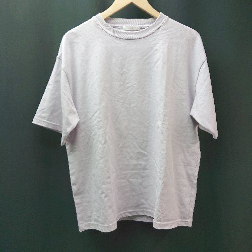 ◇ WYM ウィム クルーネック 無地 シンプル 大人カジュアル 半袖 Tシャツ サイズM パープル レディース E 【1310130021943】
