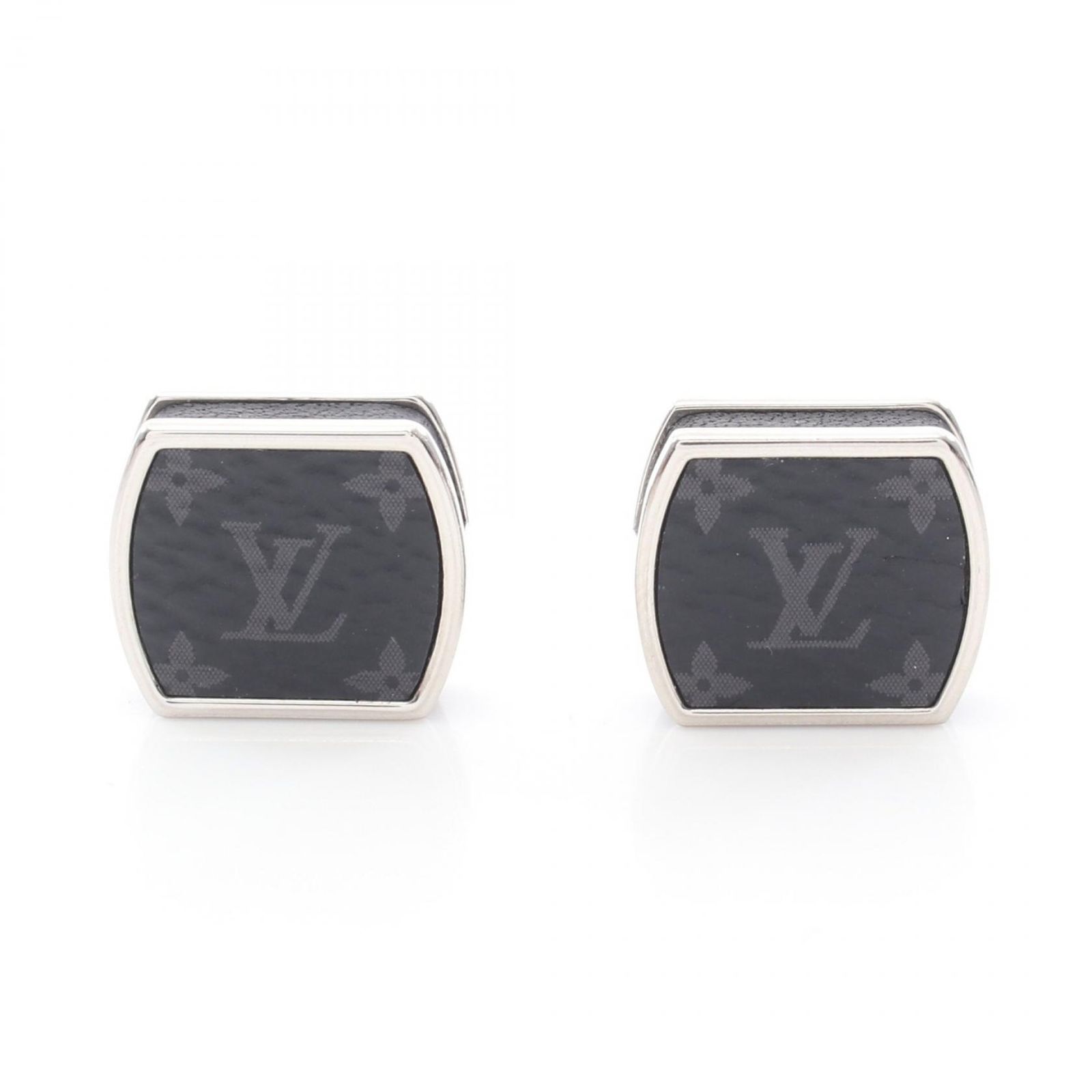 ルイ・ヴィトン LOUIS VUITTON カフス ブトン ドゥ マンシェット モノグラムエクリプス M63672 レザー カフス メンズ Used A 31,265円