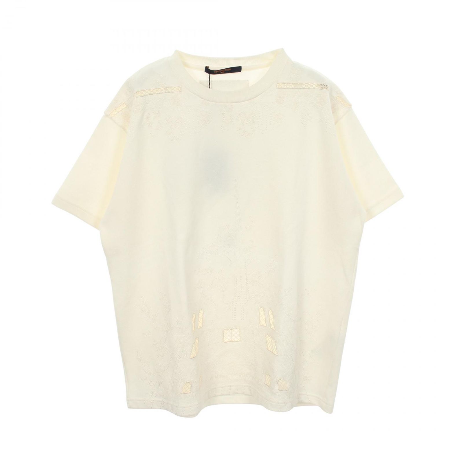 ルイ・ヴィトン LOUIS VUITTON 半袖Tシャツ ノートルダム ポンヌフ エンブロイダリー ホワイト コットン カットソー メンズ 未使用
