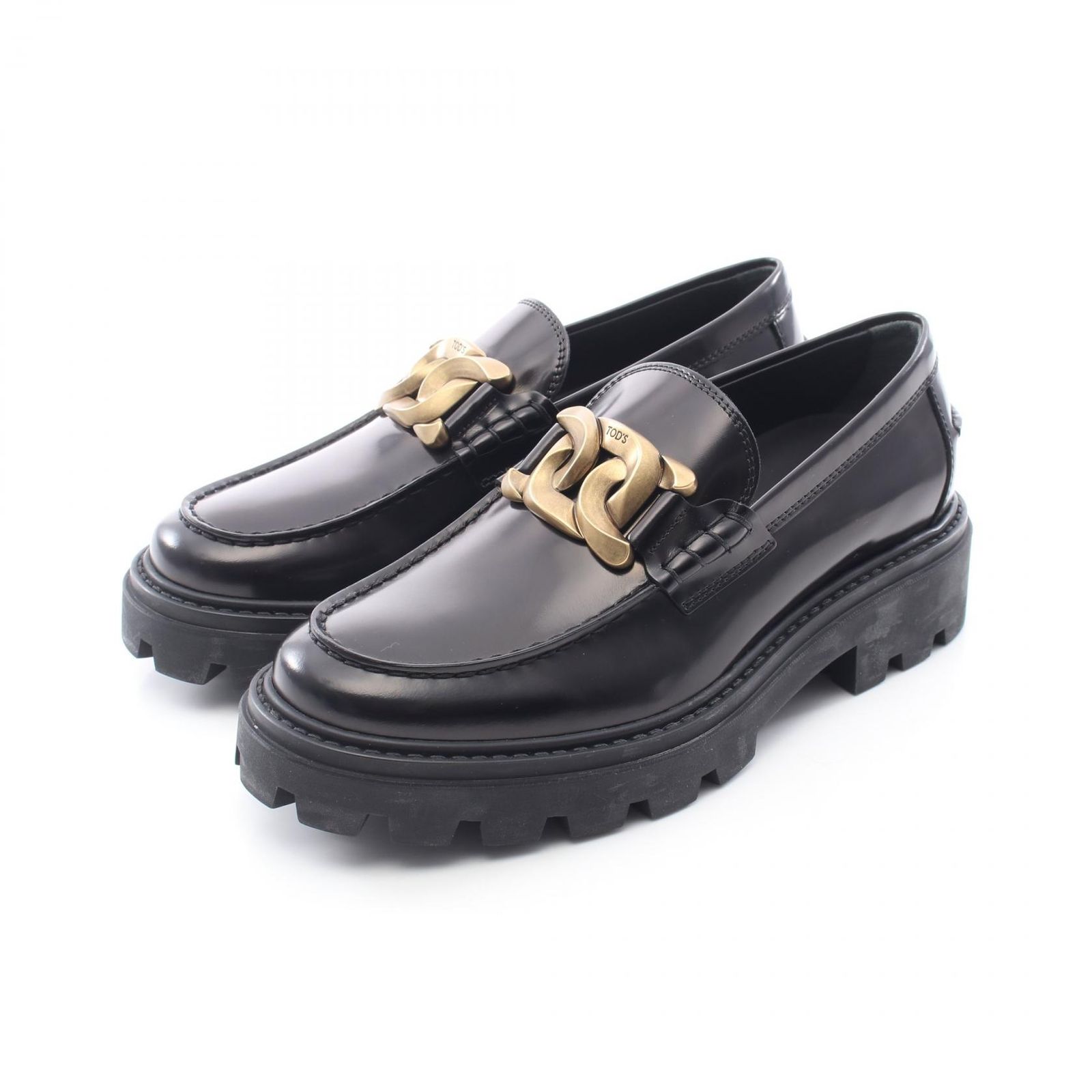 トッズ TOD'S ローファー KATE ブラック レザー KATE ローファー ドレスシューズ メンズ Used B