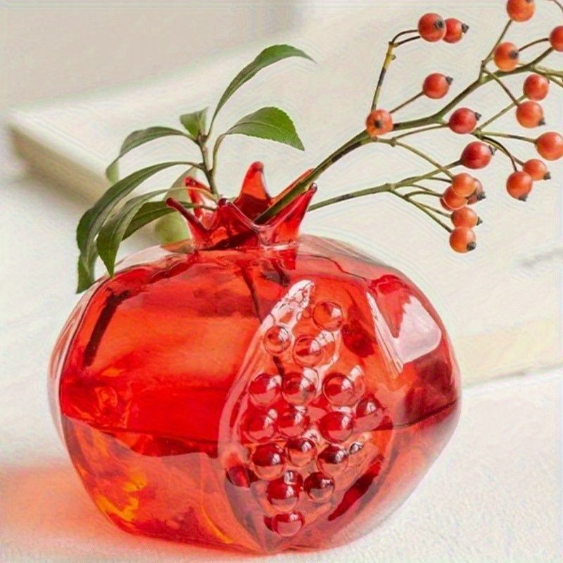 花瓶 花びん ガラス おしゃれ 一輪挿し ザクロ ざくろ 2個セット ユニークデザイン インテリア雑貨 花器 生け花 装飾 玄関 リビング ダイニング ギフト プレゼント 可愛い ホーム ドライフラワー アレンジメント リビングルーム デコレーション