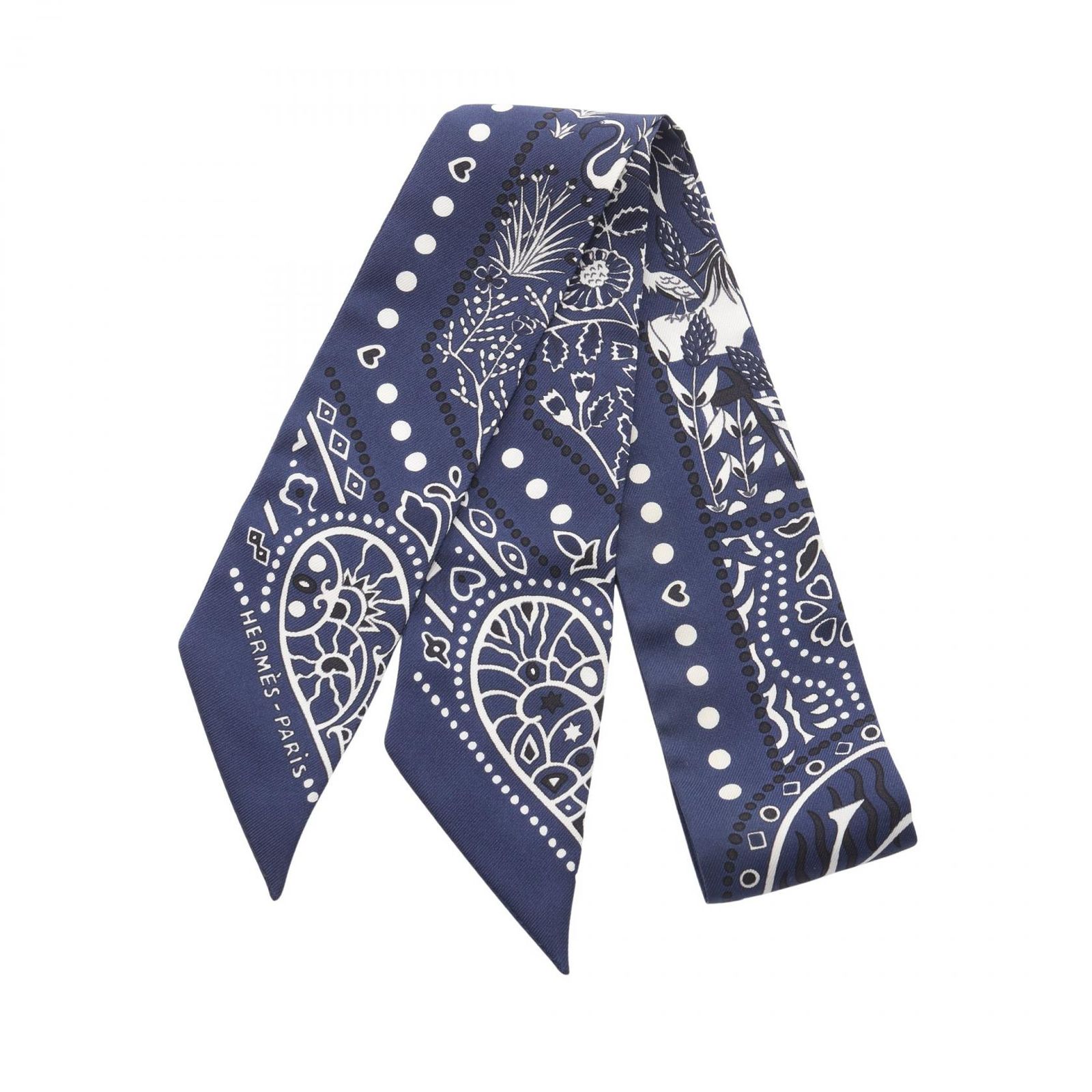 エルメス HERMES スカーフ ツイリー Entre Ciel et mer Bandana シルク ツイリー レディース Used A