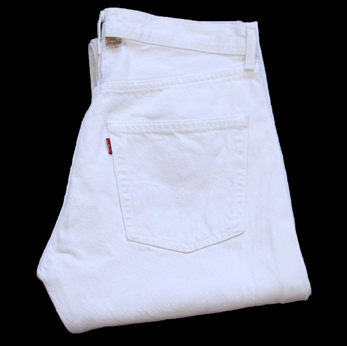 80s フランス製 Levi'sリーバイス 501 ホワイト デニムパンツ W31 L34★F3 ユーロ オールド ビンテージ ジーンズ ストレート ハチマル