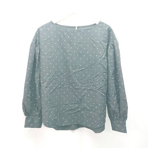 ◇ apart by lowrys クルーネック ドット柄 薄手 大人カジュアル 長袖 ブラウス 表記なし ブラック レディース E 【1310130044065】