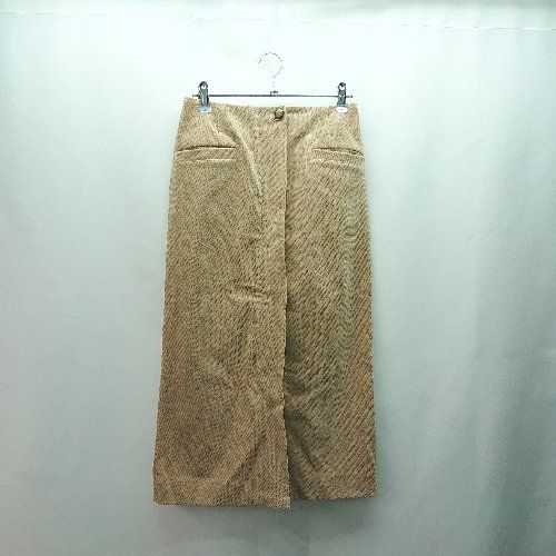 ◇ green label relaxing 無地 フロントジップ シンプル ロング タイト スカート サイズ36 ベージュ レディース E 【1310130047950】