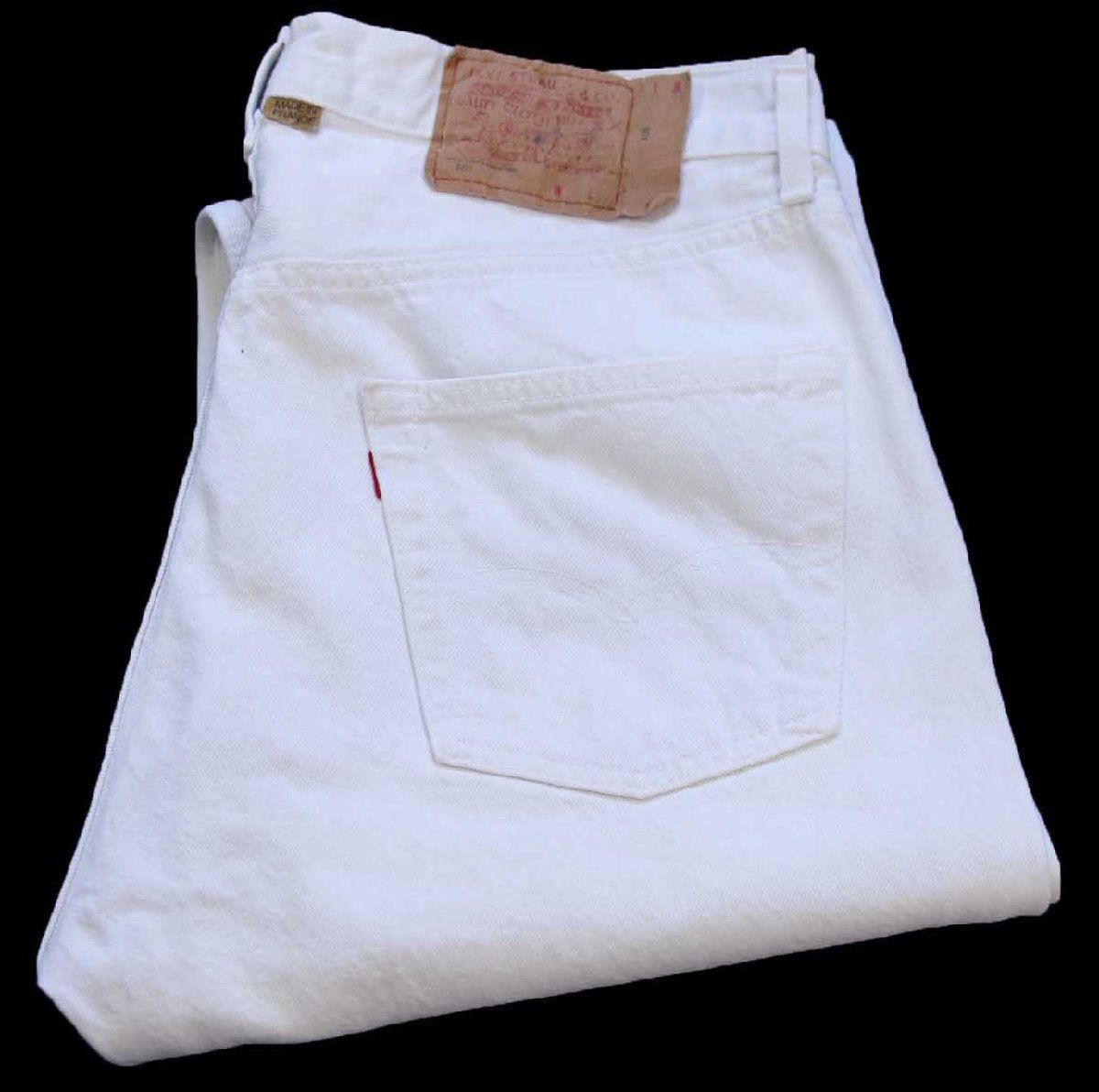 90s フランス製 Levi´sリーバイス 501 ホワイト デニムパンツ W36F4 