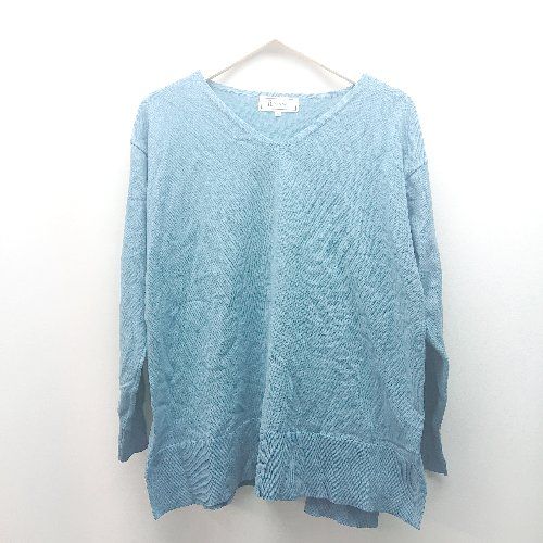 ◇ ROPE PICNIC カジュアル シンプル 秋冬コーデ お出かけ 長袖 ニット サイズ38 ターコイズブルー レディース E 【1310300001201】