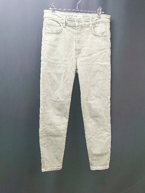 ◇ ZARA ザラ カジュアル シンプル ストレッチ素材 着回し パンツ サイズ38 ライトグリーン メンズ E 【1310300000983】