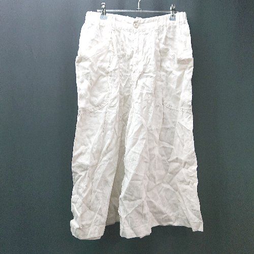 ◇ cabelly キャンベリー ウエストゴム ワンタック 薄手 カジュアル シンプル パンツ サイズL ホワイト レディース E 【1310300005780】