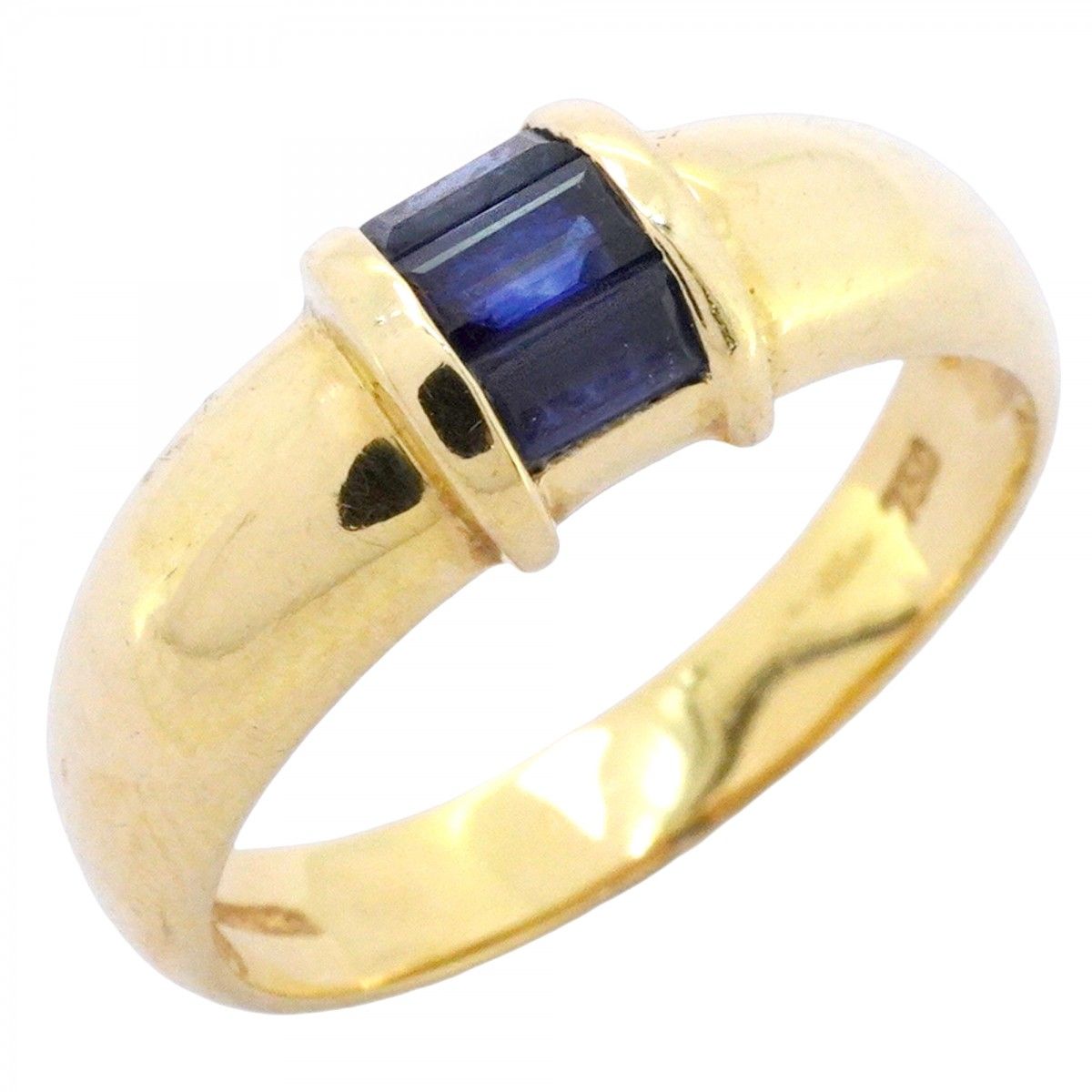 【6jeb0078】ティファニー リング スタッキング K18YG イエローゴールド サファイア ブルー 12号【中古】レディース