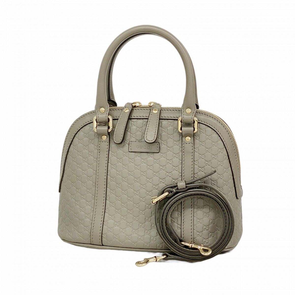 【6ec2172-k】グッチ ハンドバッグ グッチシマ 449654 レザー グレー ゴールド金具 2wayバッグ【中古】レディース