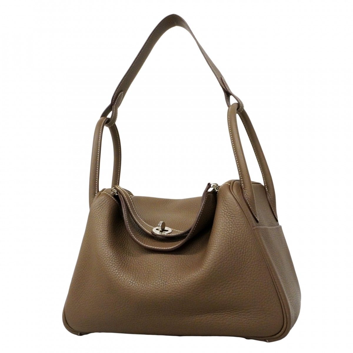 【6ec2341】エルメス ハンドバッグ リンディ30 トリヨンクレマンス エトゥープ シルバー金具 X刻印 2wayバッグ【中古】レディース
