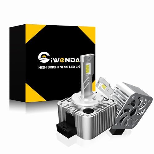 CIWENDAN （シウエンダン）D1S ledヘッドライト 配線レス ポン付け 一体型 キャンセラー内蔵 ホワイト6500K 12V対応 ファン付き 24000LM 35Wの純正HID交換用 LED化 アダプティブ干渉無し 純正HIDバラス f307dec2