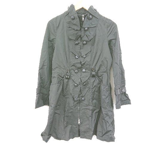 ◇ ◎ petitPoudre プチプードル ガーリー 大人可愛い 長袖 コート サイズF ブラック レディース E 【1310300036753】