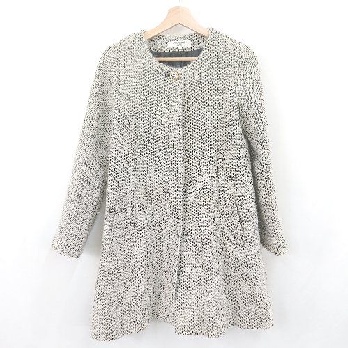 ◇ NATURALBEAUTYBASIC 前ボタン閉め 綺麗め 大人 長袖 コート サイズM ベージュ系 レディース E 【1310300036548】