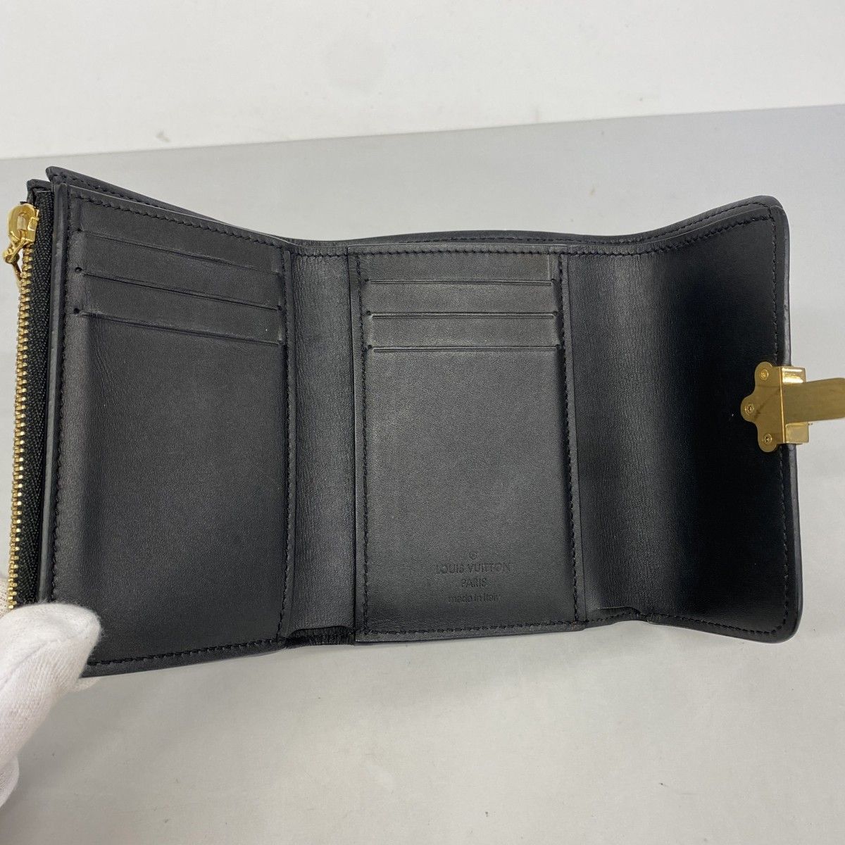 6ec2360-k】ルイヴィトン 三つ折り財布 モノグラム ヴェルニ 