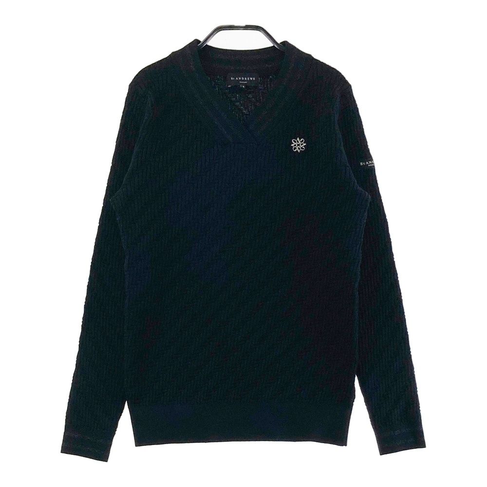 サイズ：S ST ANDREWS セントアンドリュース Vネック ニットセーター ブラック系 [240101680500] ゴルフウェア レディース ストスト