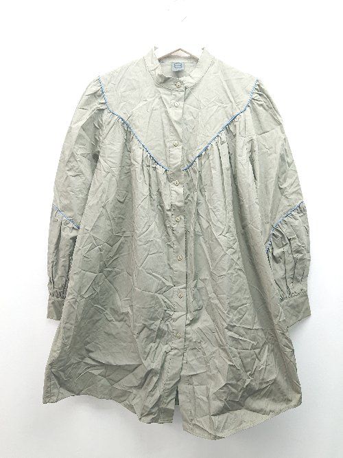◇ BY YOOX カジュアル ギャザー シンプル 長袖 ロング丈 ワンピース 表記なし カーキ レディース E 【1310300046271】