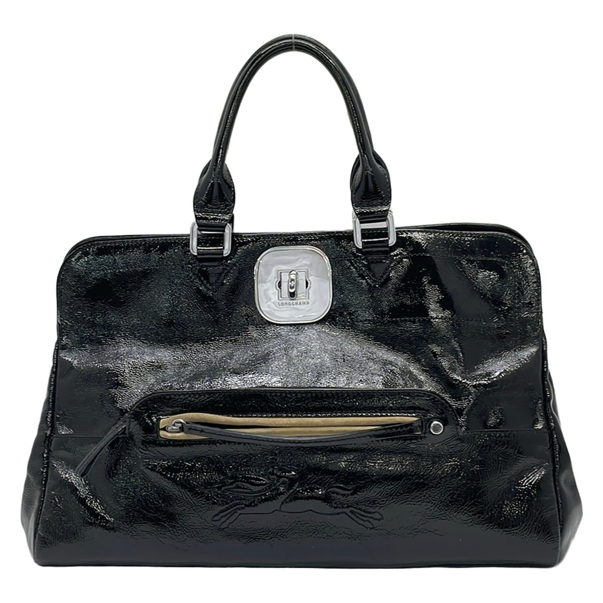 LONGCHAMP(ロンシャン) トートバッグ - 黒 レザー - メルカリ