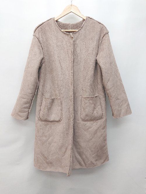 ◇ DRESKIP ドレスキップ リバーシブル ノーカラー 長袖 ブルゾン ジャンパー サイズL ピンク系 グレー系 レディース P 【1402160003485】