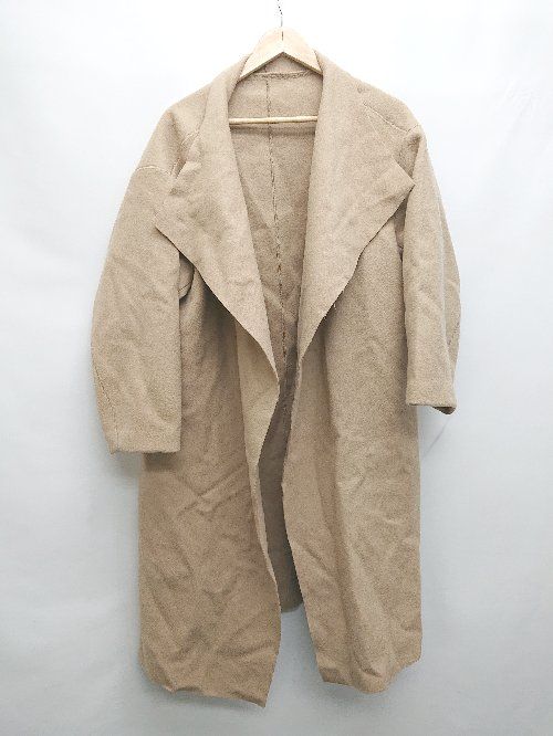 ◇ d'un a dix アナディス ウール 無地 シンプル 長袖 コート サイズ38 ベージュ系 レディース P 【1402160002792】