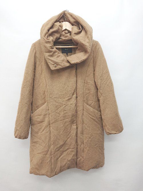 ◇ allureville アルアバイル フロントボタン フーディ 長袖 ダウンコート サイズ1 キャメル レディース P 【1402160010902】