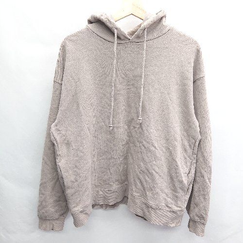 ◇ WYM LIDNM ウィムバイリドム シンプル 肉厚生地 サイドポケット 長袖 パーカー サイズS グレージュ レディース E 【1404020000474】