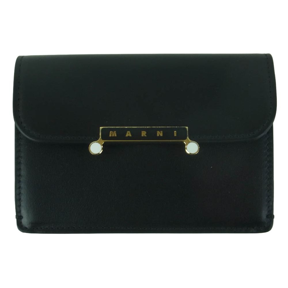 MARNI マルニ PFMO0133U0 P6948 ENVELOPE カードホルダー レザー カードケース ブラック系【美品】【中古】
